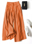 Puuvillased ja linasest laia s&auml;&auml;rega p&uuml;ksid ja seelikup&uuml;ksid naistele kottis Summer Joggers Naiste pikad p&uuml;ksid Naiste spordip&uuml;ksid naiste p&uuml;ksid L oranž