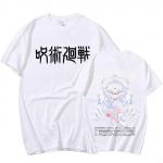 Harajuku Anime Jujutsu Kaisen Yuta Okkotsu Manga Graafilise tr&uuml;kiga T-s&auml;rgid Meeste Naiste Puuvillane L&uuml;hikeste Varrukatega Suvised T-s&auml;rgid Suurem&otilde;&otilde;tmelised t&auml;navar&otilde;ivad XXXL valge