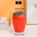 Loominguline maasikavaas Keraamiline h&uuml;dropooniline vaas Lilleseade Kodukaunistused T&ouml;&ouml;laua kaunistused S-10.5x10.5x15cm