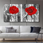 Moodne abstraktsed punased roosid &otilde;lil&otilde;uendimaal P&otilde;hjala plakatid ja tr&uuml;kised Seinakunst Pildid Elutuba Kodukaunistus Ilma raamita 20cm&times;40cm NoFrame