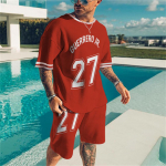 Suvine T-s&auml;rk Rannap&uuml;ksid &Uuml;likond Jooksmine L&uuml;hikeste varrukatega Hingav meeste Spordikomplekt 3D Prinditud vabaaja Harajuku moer&otilde;ivad S