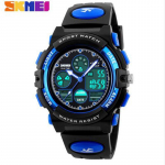 Skmei Fashion Casual Quartz Digital Spordikell Veekindlad Multifunktsionaalsed Laste Kellad Poistele T&uuml;drukutele &Otilde;pilastele K&auml;ekellad 1163 sinine