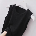 Casual O kaelusega silmkoelised j&auml;&auml;siidist siidist p&uuml;ksid, naiste suvised varrukateta all&auml;&auml;red, &otilde;hukesed, roosad, naiste vestid, naiste vestid 27376 S must