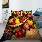 3D Fruit voodipesu mikrokiust tekikate ja padjap&uuml;&uuml;r 2 v&otilde;i 3 t&uuml;kki v&auml;rsket ja mugavat t&otilde;mblukuga pestavat &uuml;lipehme kodukaunistust Baby 100x135cm