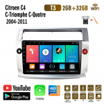 2 Din Citroen C4 C-Triomphe C-Quatre Pallas 2004-2011 autoraadio Android WiFi multimeediumipleier GPS Carplay 2+32GB 2+32GB h&otilde;be
