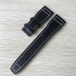 22 mm pruun must valgete &otilde;mblustega Ehtsast nahast kellarihm Asenda IWC Big Pilot Deployant klambriga kellarihma k&auml;ev&otilde;ru 22mm