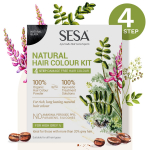 Sesa 3 Step Natural Hair Color Kit, 200g + 40ml - Black (Pack of 1),