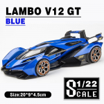 1:22 Scale Lambo Vision Gran Turismo V12 GT Simulatsioon Sprot Autosulamist mudel Auto Modifitseeritud Diecast M&auml;nguasi Valgus ja Heli Laste kingitus 1/22-20.5x9.5x4.5cm
