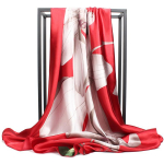 Kvaliteetsed luksuslikud siidist sallid peapael Sallid kaelasall naistele kett siidist sall naiste dekoratiivne sall 90*90cm punane