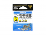 Gamakatsu 66075 Iseama Ring Eye Hook kuldne suurus 5,16 paki kohta (9375)