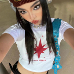 Y2k High Street Harajuku Retro Red Star kirjaga Graafiline emo T-s&auml;rk Vintage Crop Top Naiste Esteetiline Suvine Baby Tee S valge