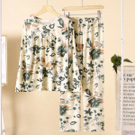 Kevadsuvi s&uuml;gisene suures suuruses pidžaamad naiste pikkade varrukatega pluss paksuses suures tr&uuml;kiga avar &uuml;likond, pehme ja mugav, nahas&otilde;bralik XXXXL