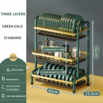 3-tasandiline k&ouml;&ouml;gitarvete rest N&otilde;udekuivatusrest Kausid S&ouml;&ouml;gipulgad L&otilde;ikelaud hoiuriiul roostevabast terasest lauan&otilde;ud &auml;ravoolukaev Black-3 layers