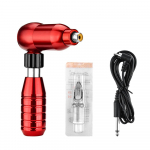 1 tk Tattoo L-kujuline masin Tattoo Motor Hybrid Tattoo Pen Professionaalne p&ouml;&ouml;rlev t&auml;toveerimismasin musta juhtmega Rotating tattoo pen punane