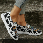 Naiste leopardimustriga retro vabaajajalatsid suures suuruses naiste &uuml;ksikud kingad laiskjalatsid 36 must