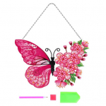 Butterfly Teemantmaali ripatsikomplekt Erksav&auml;rviline s&auml;delev PVC DIY tikandiga ripatsiaken 30x30cm