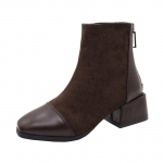 Kevadine ja s&uuml;gisene naiste uus mood Martini saapad keskmise kontsaga kandiline pea Naiste saapad Temperament naiste l&uuml;hikesed saapad 40 pruun