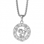 H&otilde;bedane 12 T&auml;htkuju Ripats Kaelakee Naistele Meestele Roostevabast terasest T&auml;htkuju ehted Kingitused 24inch (60cm) Chain
