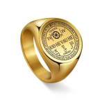 Peaingel Cahetel Fortune Seal Iod He Vau He Solomon Kabbalah Amulet S&otilde;rmused meestele Viking Roostevabast Terasest Meeste Signet Ring Punk 11