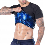 Viimase uuendusega meeste higisaun T-s&auml;rk salendav harjutus, kaalulangetav vest, l&uuml;hikeste varrukatega soojust neelav vormiriietus saunariided L must