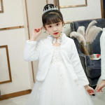 Laste pulmakunstkarusnahast m&auml;hitud &otilde;htukleit Bolero Cape pulmasall L