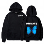 Privaatne Butterfly Explosion Unisex naiste mood kapuutsid Dressipluus Talvine soe Oversize dresssuit Mood must t&auml;navar&otilde;ivaste kapuuts XL