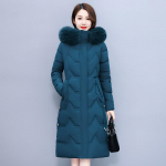 Uus sulemantel naiste keskmise pikkusega talvine paksendatud &uuml;le p&otilde;lvemantel, tihe naiste mantel 7XL sinine