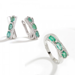 Kerge luksuslik ni&scaron;&scaron; apatiit s&otilde;rmus k&otilde;rvar&otilde;ngad V&auml;&auml;rtuslikud looduslikud kalliskivid peened ehted naiste aastap&auml;eva kihluskingitus US RING SIZE 6# roheline