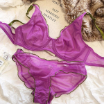 French Ultra Thin Bralette naiste aluspesu Top Sexy Deep V Push Up rinnahoidja komplekt Suvine mugavus hingav pesu ja alusp&uuml;ksid XL