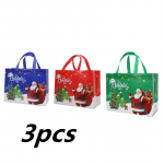 3 tk Suur j&otilde;ulukinkekott koos k&auml;epidemetega Korduvkasutatavad kandekotid Veekindlad toidupoe ostukotid Lausriidest kotid j&otilde;ulup&uuml;hade tarbeks 3 pcs