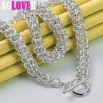 925 Sterling Silver Paljud ringid kett kaelakee ehted 45cm