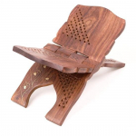 K&auml;sitsi valmistatud kokkupandav raamatuhoidja Rehal raamatuhoidik keerukate nikerduste ja lehtede tr&uuml;kiga Rehal usuliste p&uuml;hade raamatute jaoks 30,48 cm