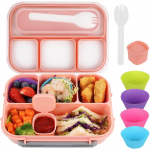 7 tk Bento karbikomplekt t&auml;iskasvanutele ja lastele, 4 kambriga l&otilde;unakarp, n&otilde;ud, kastmepurk, muffin