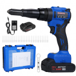 Juhtmeta neetimasin, kaasaskantav 20 V liitiumaku laadimine, t&auml;isautomaatne s&uuml;damikuga t&otilde;mbav neet sinine