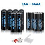 CITYORK 1,5 V USB liitium-ioon AA+AAA laetavad akud AAA 1200mWh AA 3000mWh liitiumaku 1,5v AA AAA USB-kaabliga 6aa+6aaa