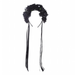 Gooti lillekroonid naistele Gooti pealuu peapael Halloweeni peapael Gooti tutipeapael Surnute p&auml;eva peapael must
