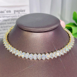 CMM super l&auml;ikiv ovaalne kuubiktsirkooniumoksiid h&otilde;bedase v&auml;rvi reguleeritav kampsun Choker kaelakee naistele Dubai peo ehted kuld