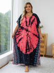 EDOLYNSA arbuusipunase tr&uuml;kiga Bohemian Kaftan naiste hommikumantliga rannakleit, l&otilde;dvestunud mitmek&uuml;lgne v&auml;rske kleit, ujumistrikoo kate Q1464 One Size mitmev&auml;rviline