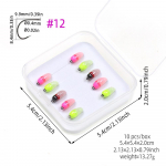 Bimoo #12 # 10 # 8 10 tk kiiresti vajuv vaskhelmestega n&uuml;mfi kunstlik m&auml;rgpeibutuss&ouml;&ouml;t #12