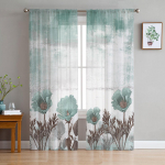 Maal&auml;hedane vintage lilletaim Abstraktne l&auml;bipaistev aken kardinad t&uuml;llkardinad elutuba r&otilde;du kaunistus kardinad 135W x 114H(cm)