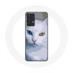 Coque pour Samsung Galaxy A13 4G / A13 4G Lite Turc de van Chat oeil bleu et oeil jaune