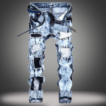 MAITA Men Retro Jeans Personality Hole Patch Slim Straight Teksap&uuml;ksid meestele Plug Suurus 28-42 38