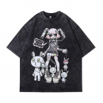 Puuvillane Anime Tr&uuml;kitud Crew Neck Oversize Meeste T-s&auml;rgid Vabaaja l&uuml;hikeste varrukatega topid M