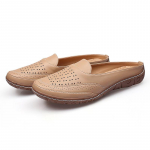 Naiste puukingad Mugav k&otilde;ndimine Avatud seljaga nahast puukingad Suletud varbad Sandaalid Lamedad Suvised kiilkontsad puukingad vabaajajalatsid 36 must