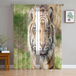 L&auml;hiv&otilde;te Sumatra tiiger Panthera Tigris Sumatrae t&uuml;llist l&auml;bipaistvad kardinad elutoa sisekujunduseks Voile organza kardin 135W x 114H(cm)