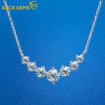 SACE GEMS D VVS1 1,7 kate moissanite teemantripatsiga kaelakeed naistele s&auml;delevad pulmapeo ehted GRA S925 sliver kaelakee valge