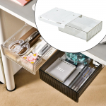 Drawer Style Storage Box under Desk, Rack Table, Durable Container, Desk Accessories, clear small