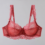 Naiste seksikas aluspesu pluss suuruses pitsist rinnahoidjad Push Up rinnahoidja pesu Ultra &otilde;huke l&auml;bipaistev seksikas bralette alustraat, valged rinnahoidjad 38/85E punane