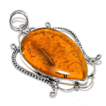 Natural Baltic Amber Gemstone Handmade 925 Sterling Silver Pendant 2.99 j7s82
