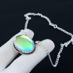 M&uuml;stiline Vikerkaare Topaasi V&auml;&auml;riskivi Ehted Kaelakee, M&uuml;stiline Vikerkaare Topaas 925 Sterlingh&otilde;be Amulett Kaelakee Pulmakingituseks, Kaelakee Naistele 20